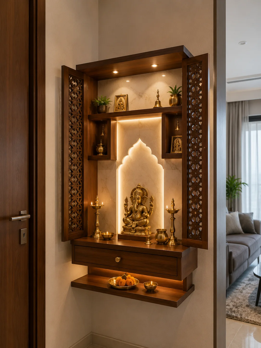 showcase design for hall in chennai